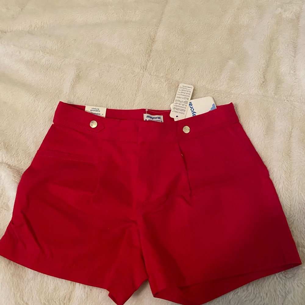 Mayoral High Waist Red Shorts